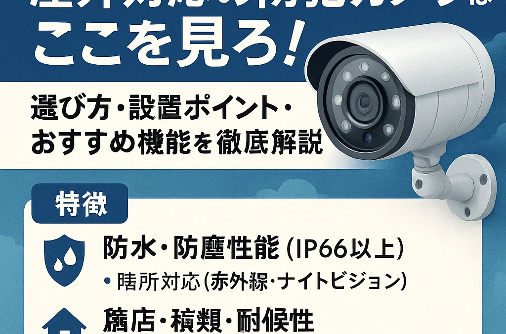 屋外対応の防犯カメラはここを見ろ！ | 選び方・設置ポイント・おすすめ機能を徹底解説