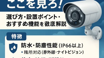 屋外対応の防犯カメラはここを見ろ！ | 選び方・設置ポイント・おすすめ機能を徹底解説