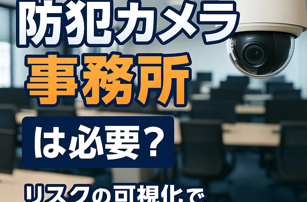 事務所に防犯カメラは必要？｜盗難・内部トラブルから守る設置メリットと選び方